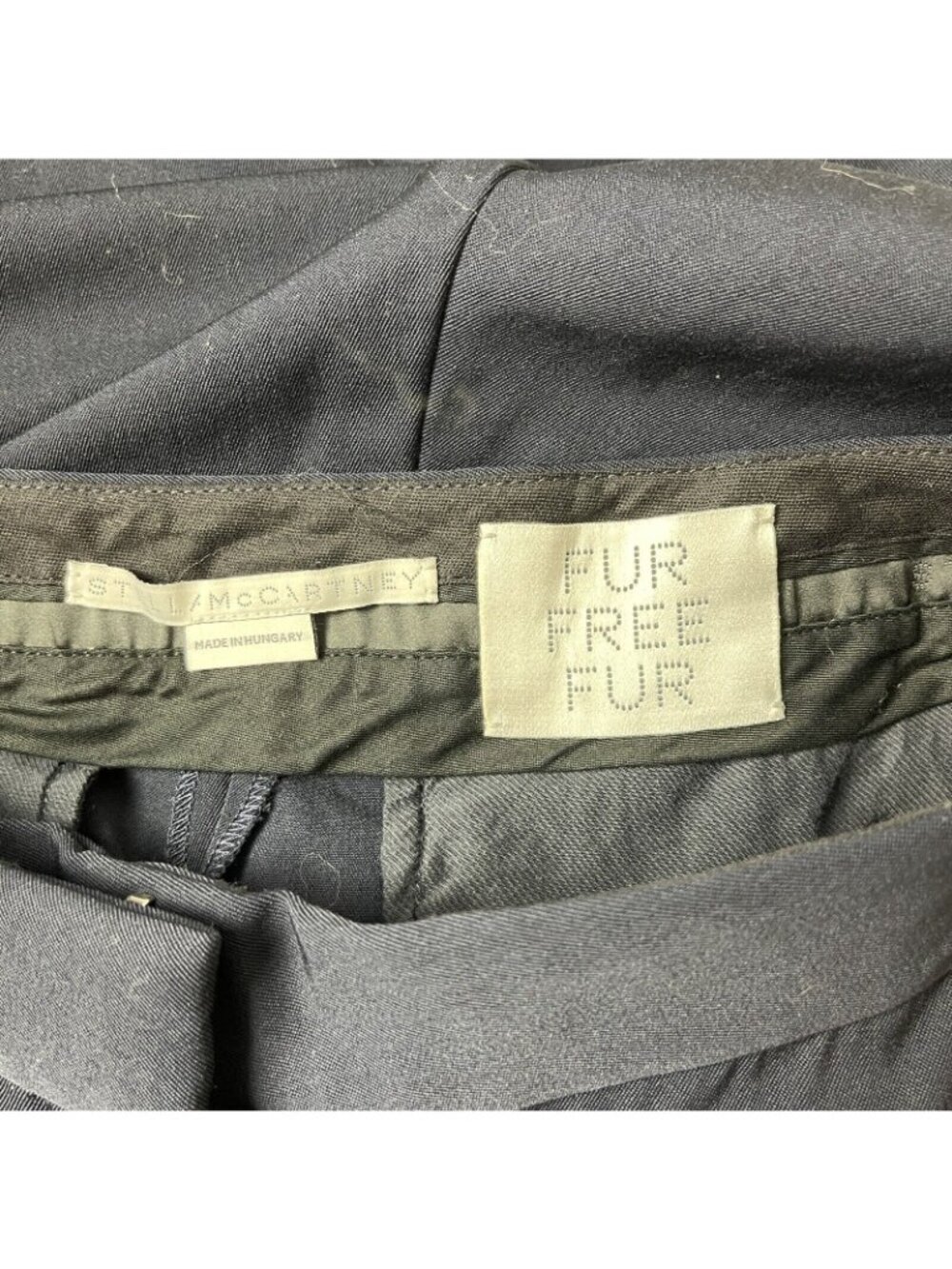 Stella McCartney Fur Free Fur Dress Pants Dark Navy Size 42 Wool Mohair Fur Trim - Picture 4 of 5